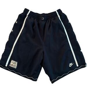 VTG 90s Nike Dream Team USA Basketball Shorts Mens Medium Black Gold Embroidery